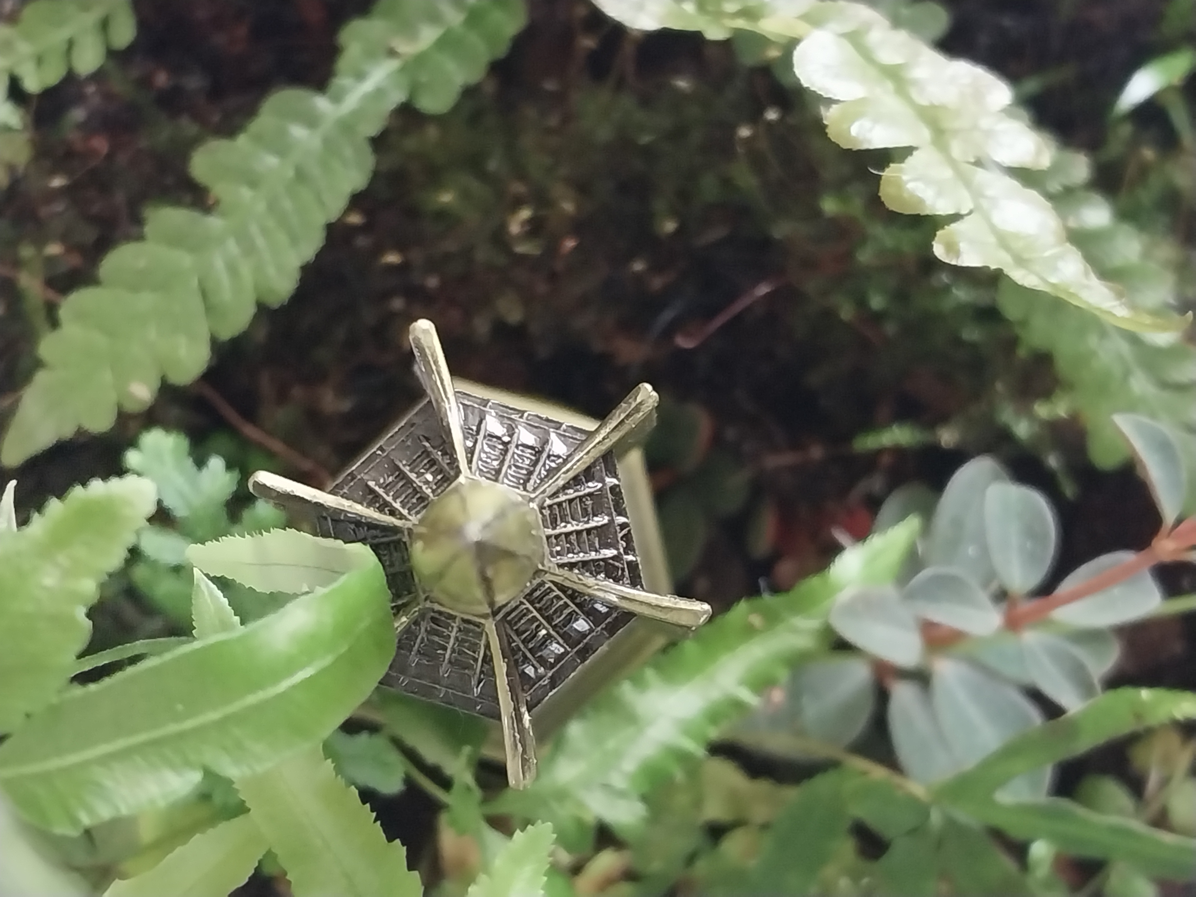 Glass Terrarium with Golden Temple 