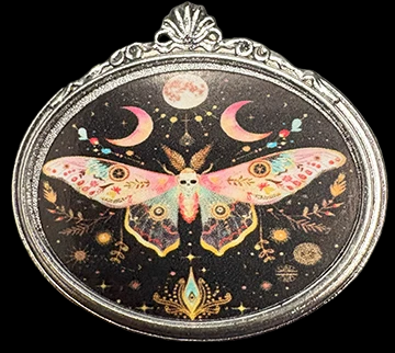 Mystical Pink Death's Head Moth Brooch