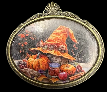 Vintage Autumn Witch Hat Brooch