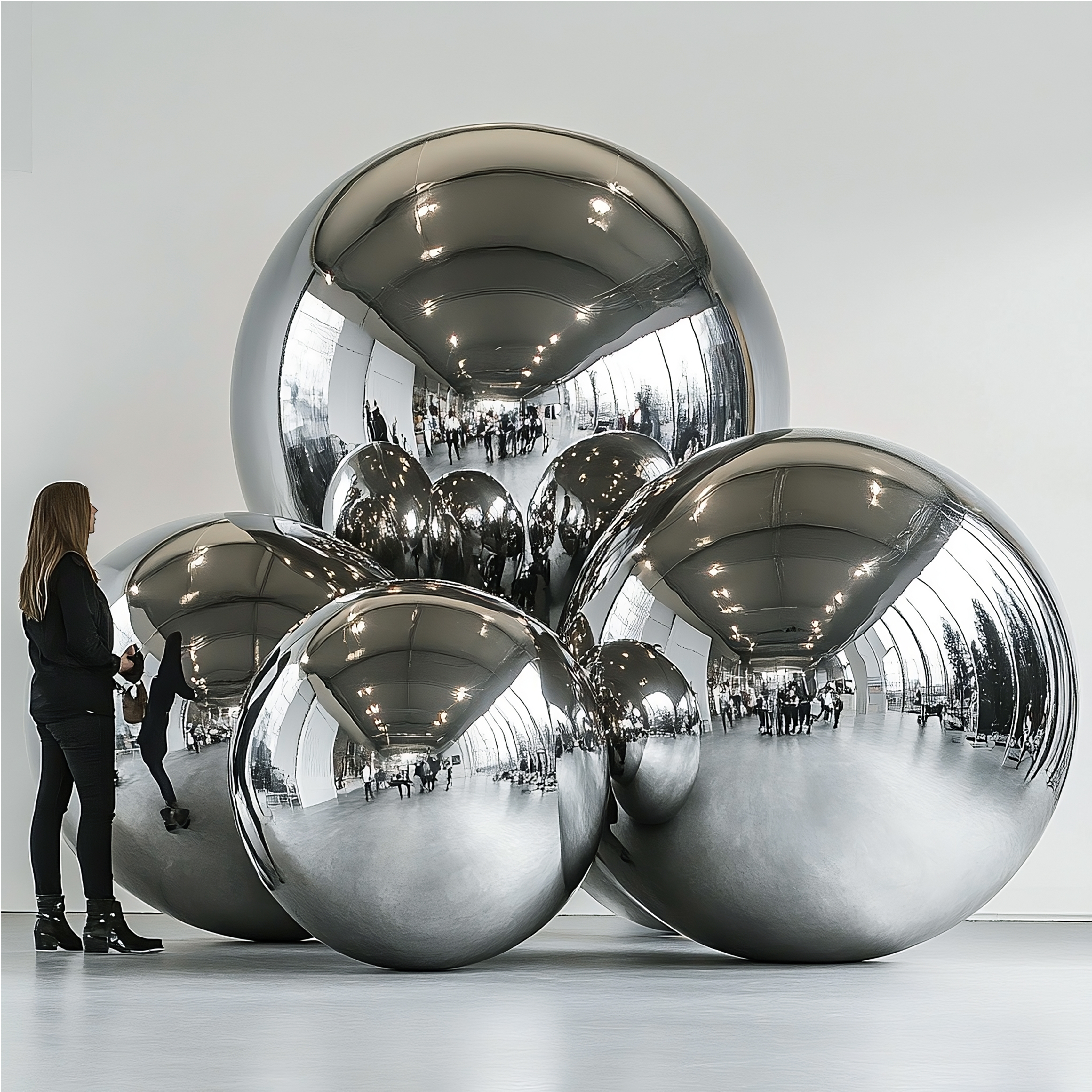 MIRROR BALL 1,5m PLATA