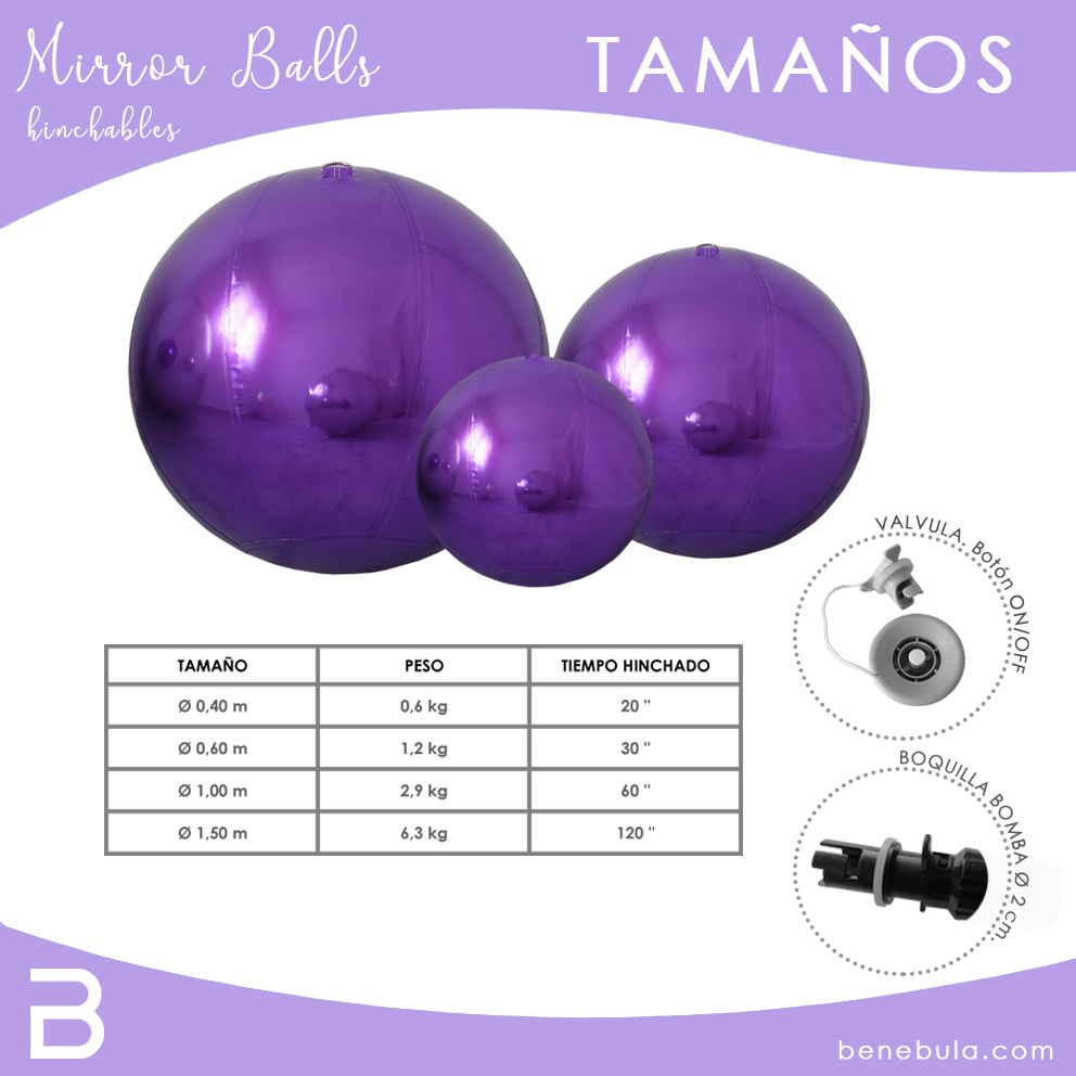 MIRROR BALL 0,6M PURPURA