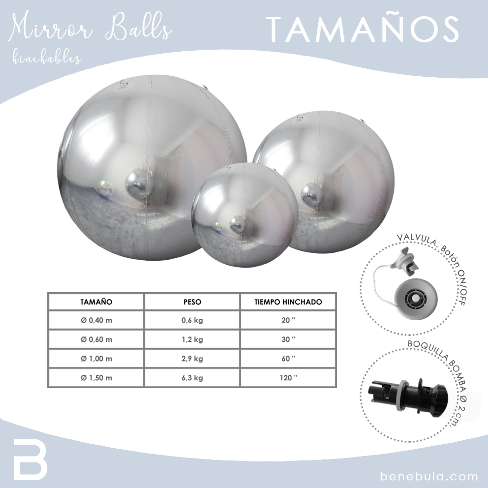 MIRROR BALL 1,5m PLATA