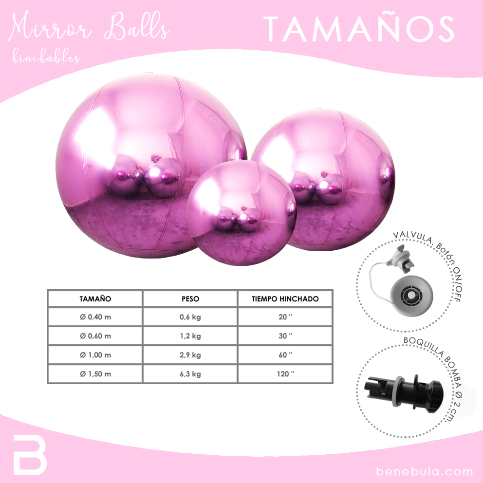 MIRROR BALL 1M ROSA