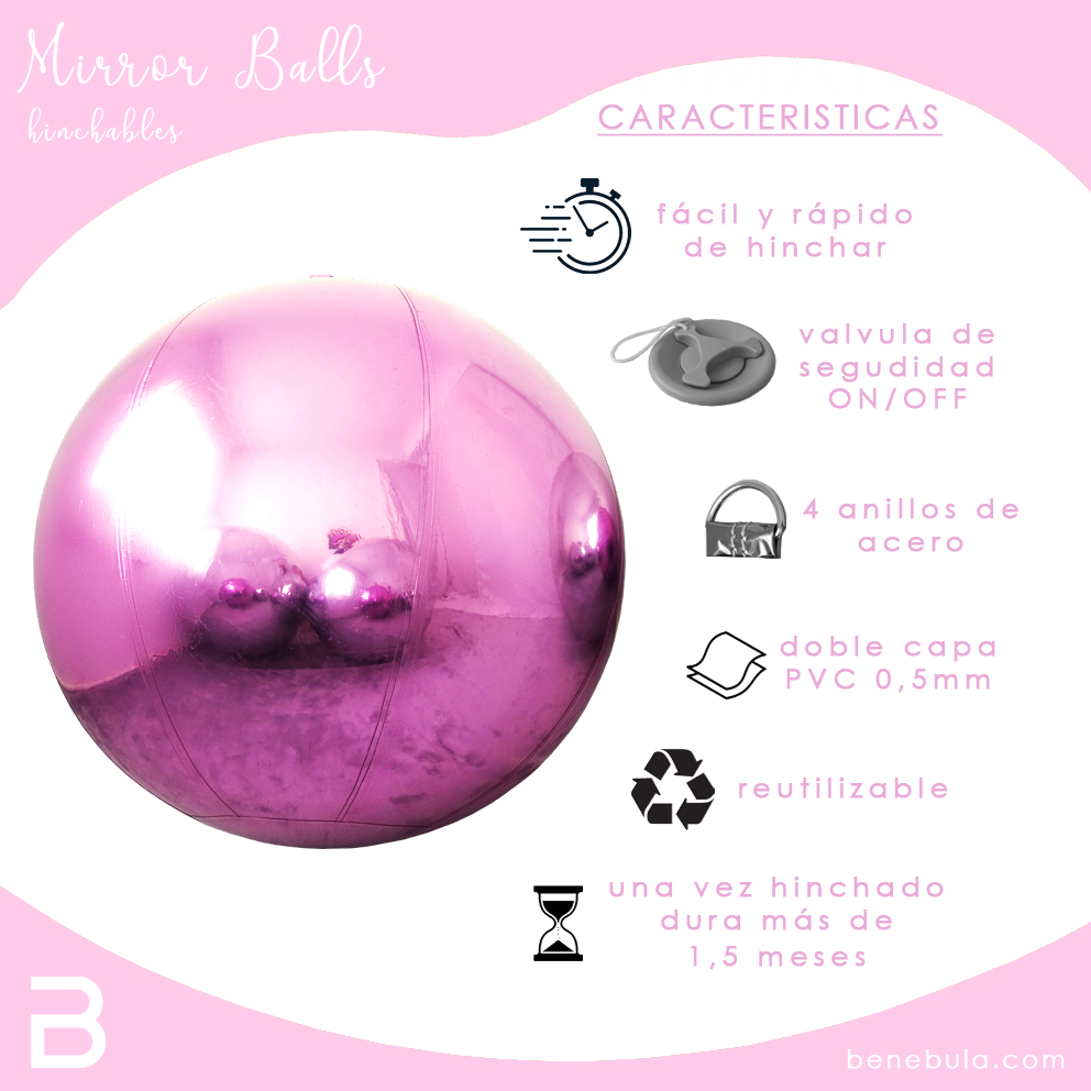 MIRROR BALL 1M ROSA