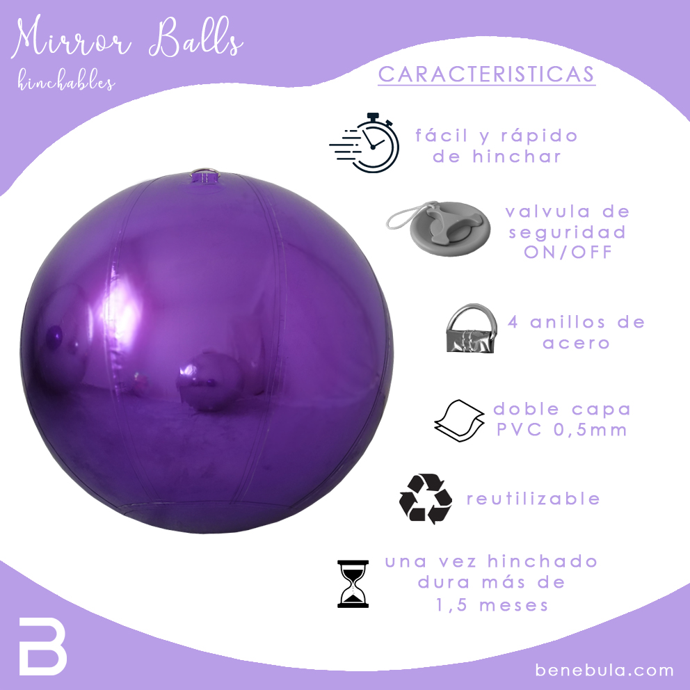 MIRROR BALL 0,6M PURPURA