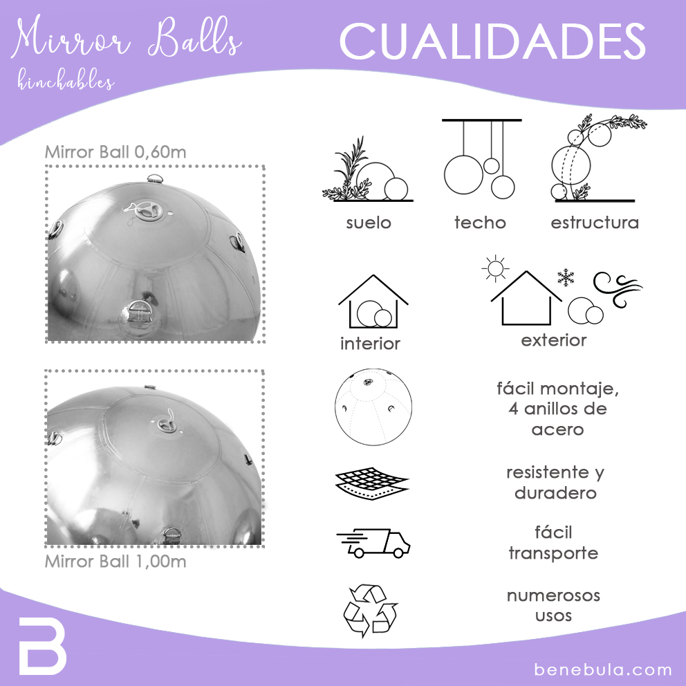 MIRROR BALL 0,6M PURPURA