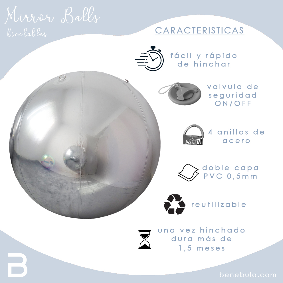 MIRROR BALL 1M PLATA