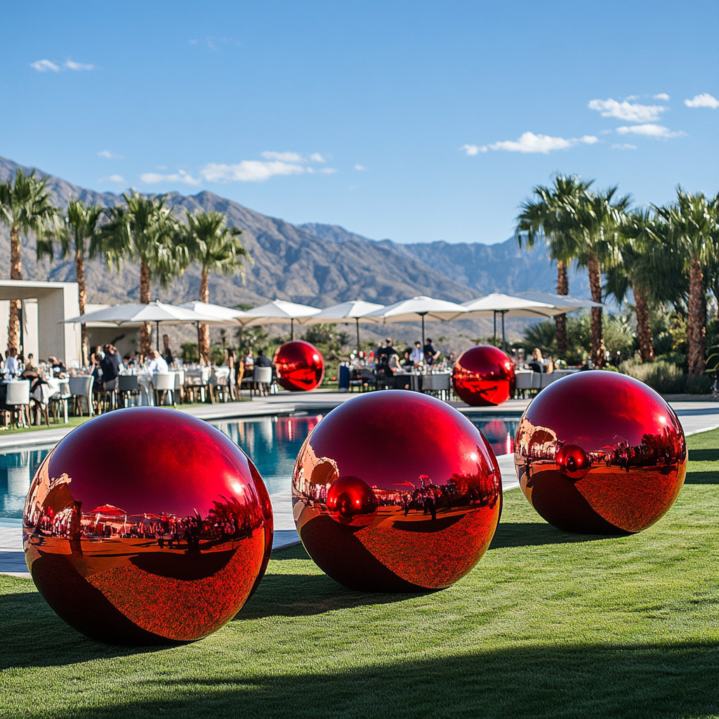 MIRROR BALL 1,5M ROJA