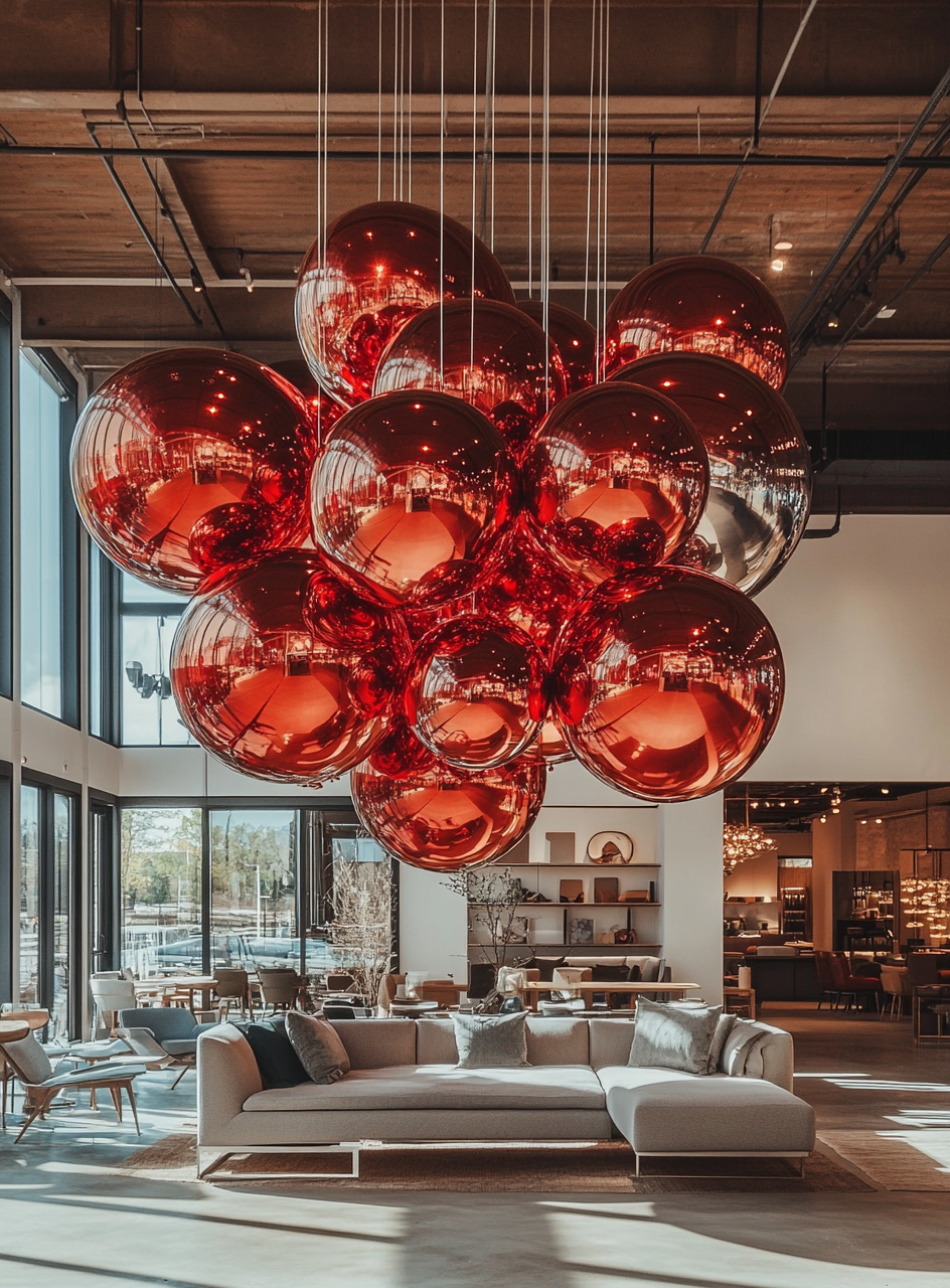 MIRROR BALL 1,5M ROJA