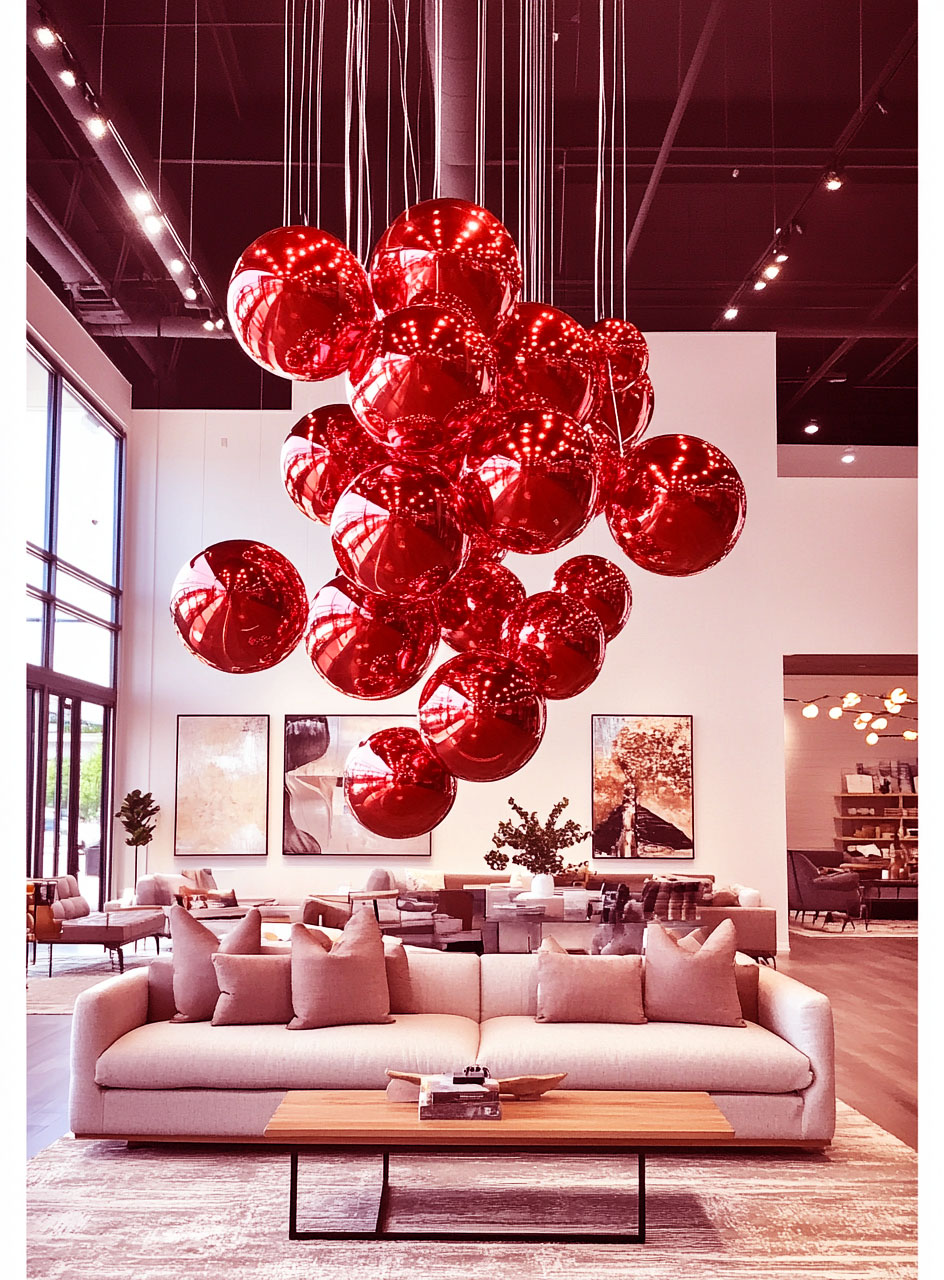 MIRROR BALL 0,6M ROJO