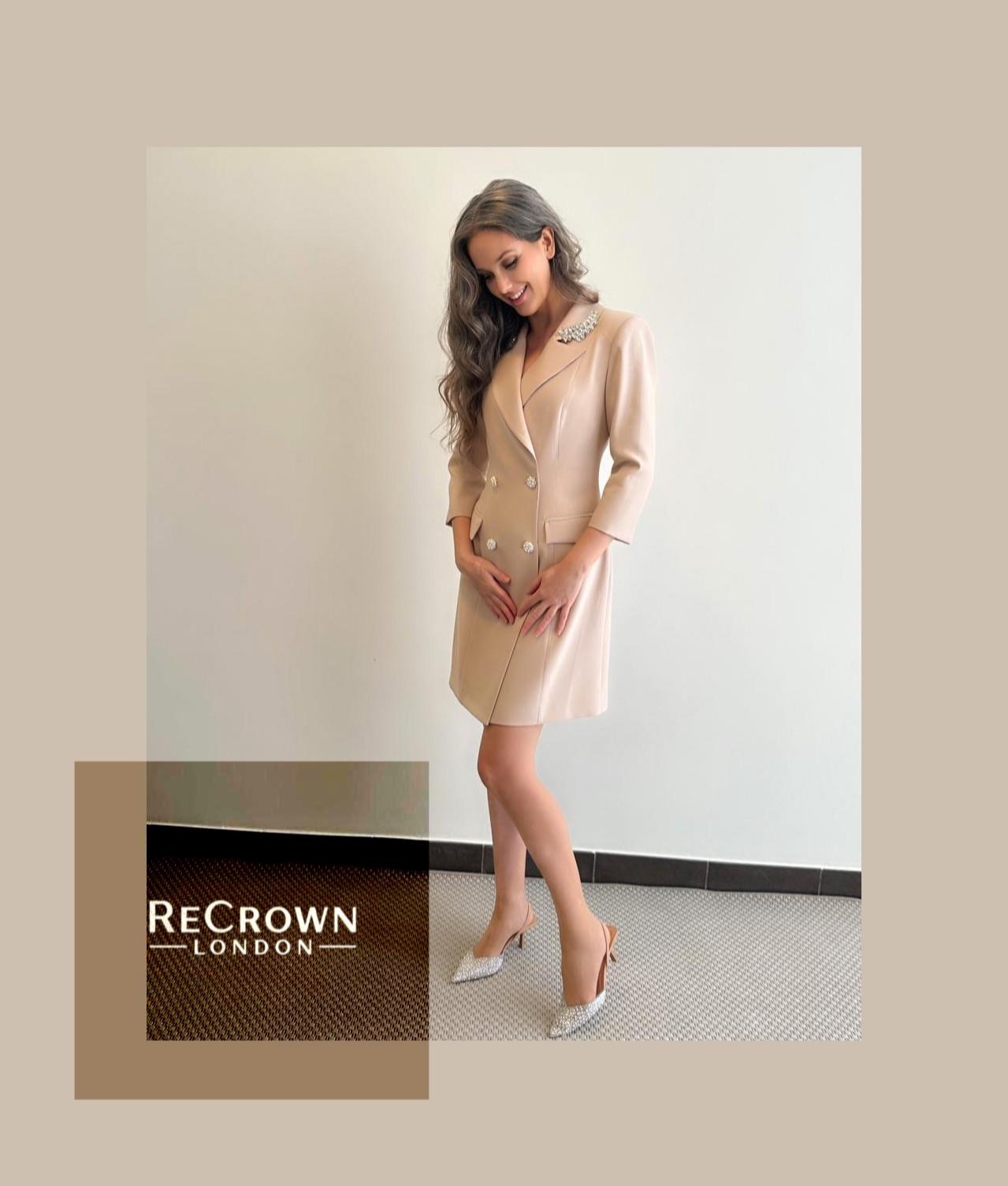 Beige Blazer Dress