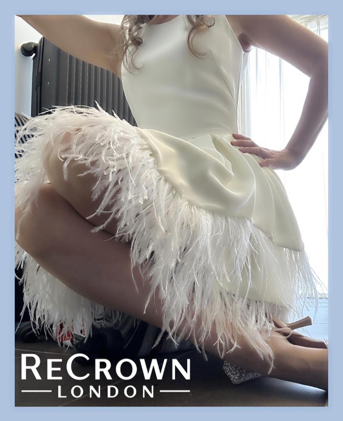 Elegant Feather Hem Dress