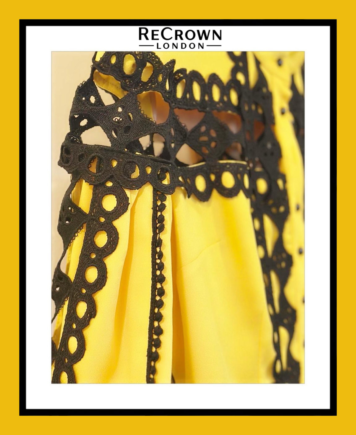 Yellow Two-Piece Lace-Trim Set