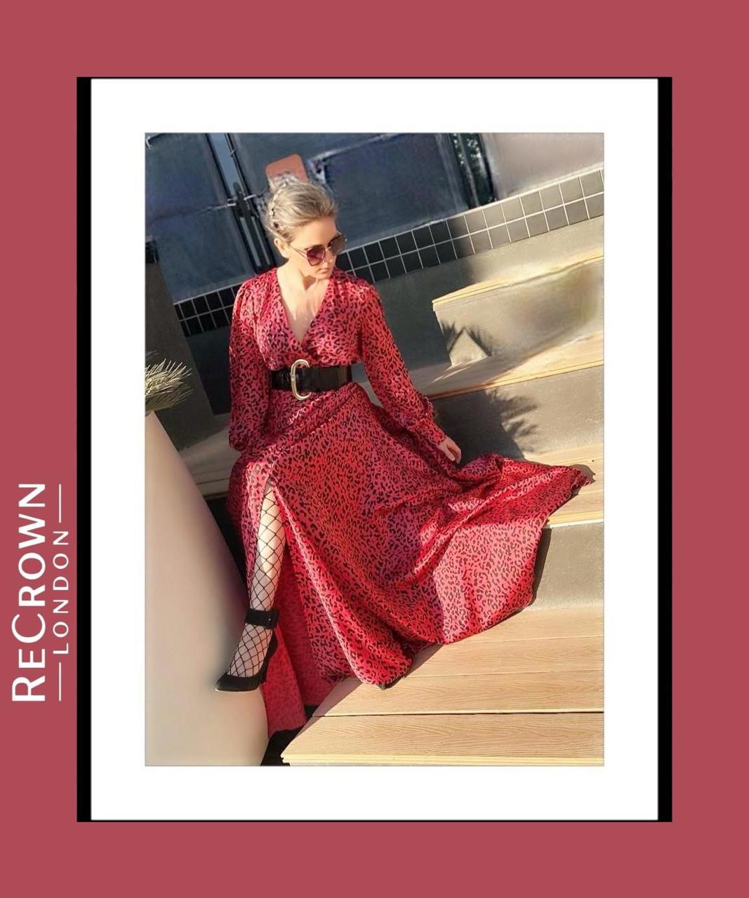 Pink Leopard Print Maxi Dress