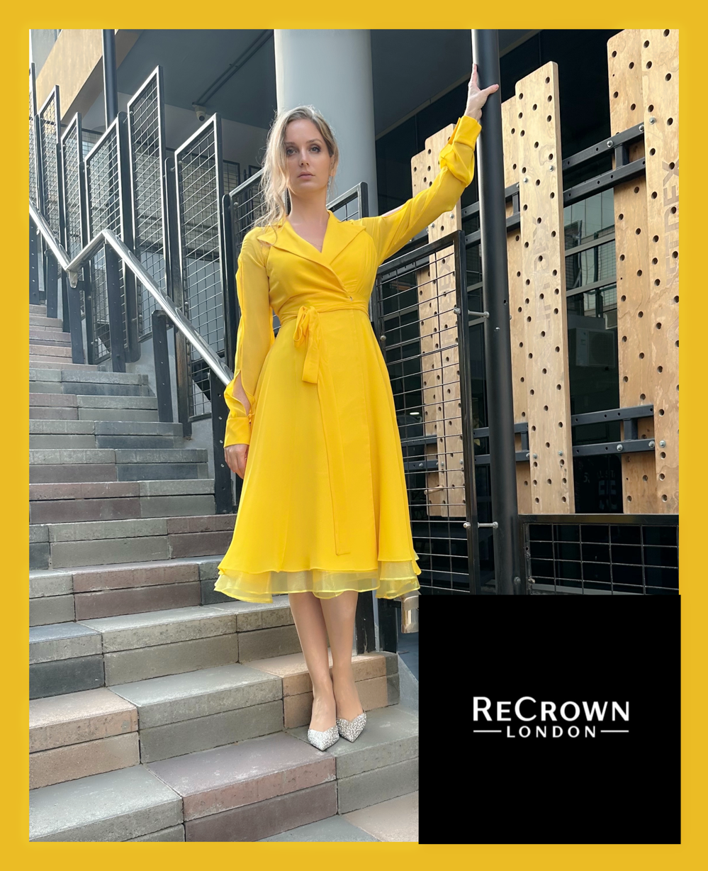 Yellow Flowing Midi Dress