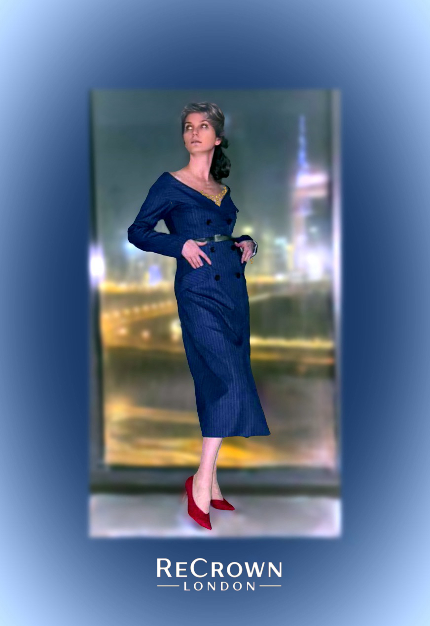 Elegant Pinstripe Coat Dress