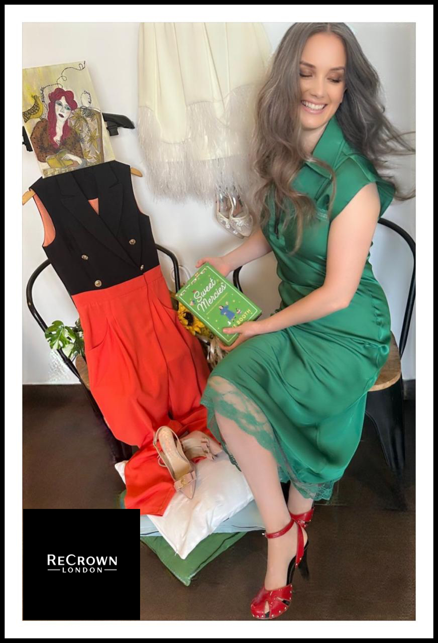 Green Satin Midi Dress