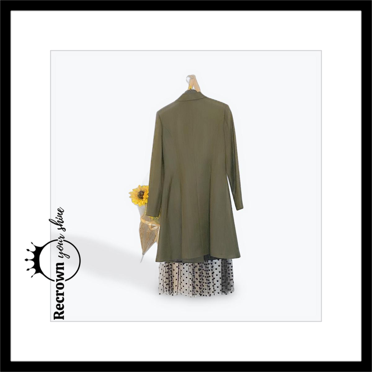 Olive Green Blazer Dress Coat