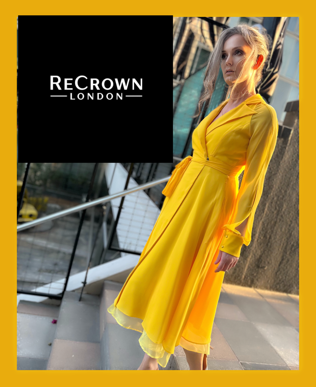 Yellow Flowing Midi Dress