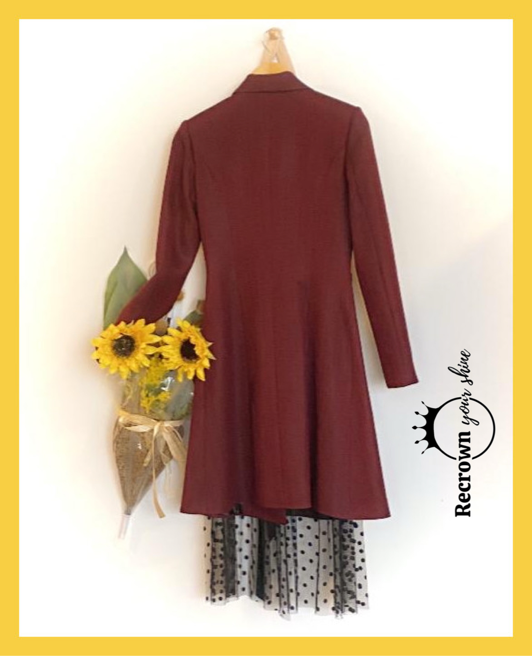 Burgundy Blazer Coat Dress