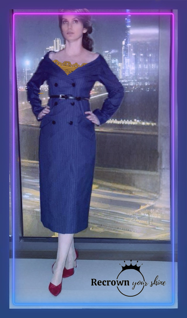 Elegant Pinstripe Coat Dress