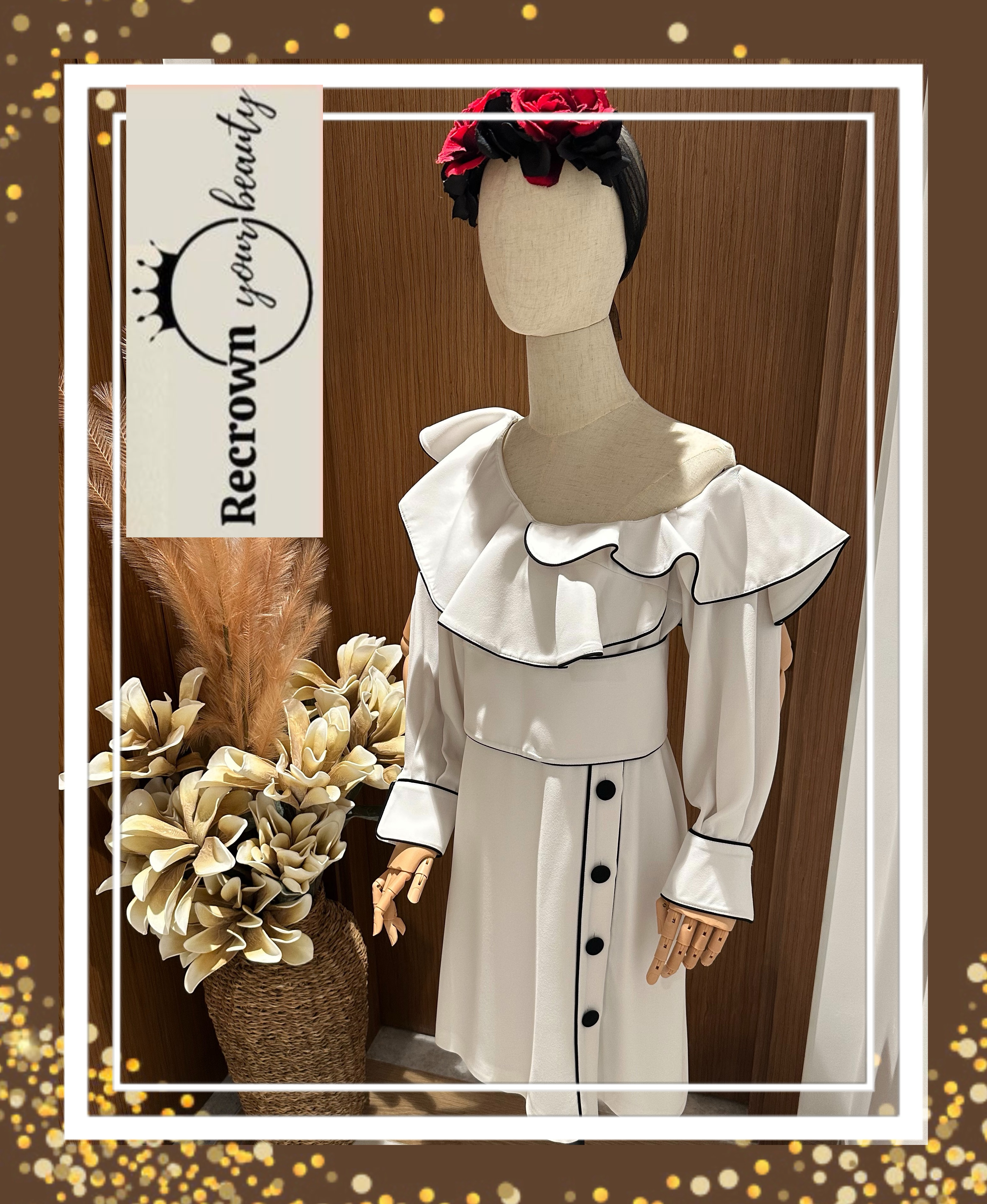 Elegant White Ruffle Dress