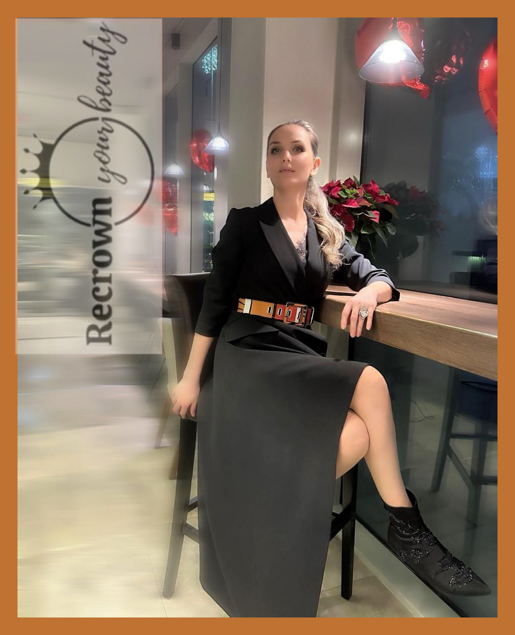 Asymmetrical Black Trench Dress