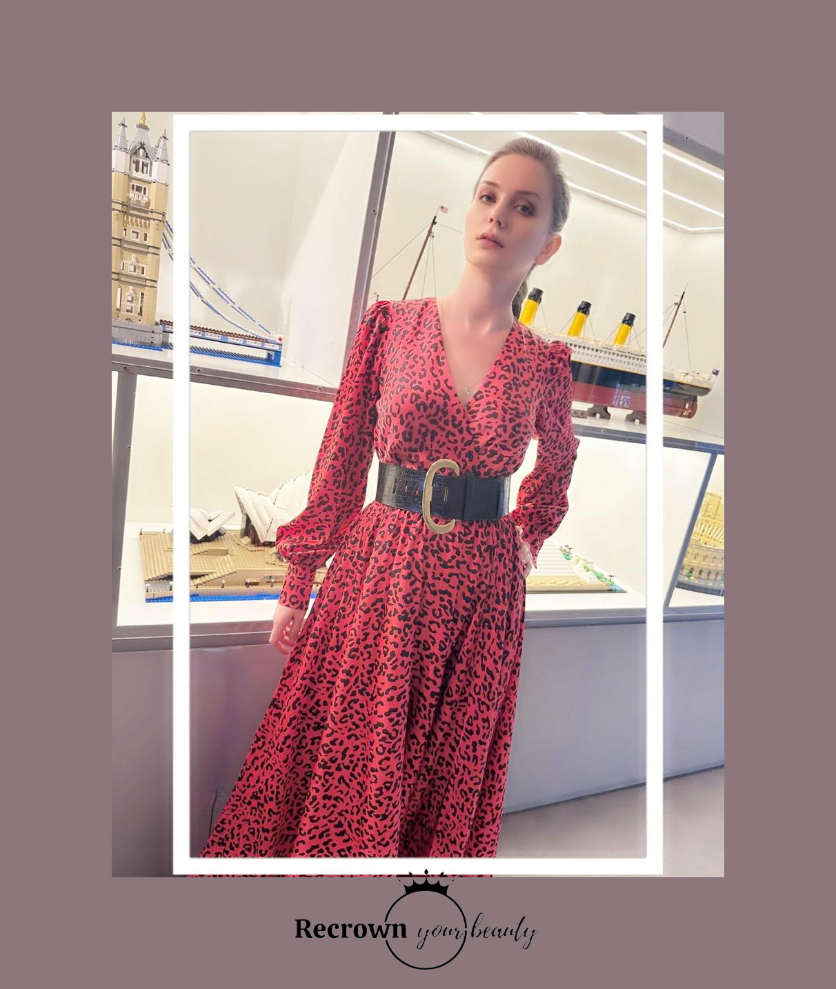 Pink Leopard Print Maxi Dress