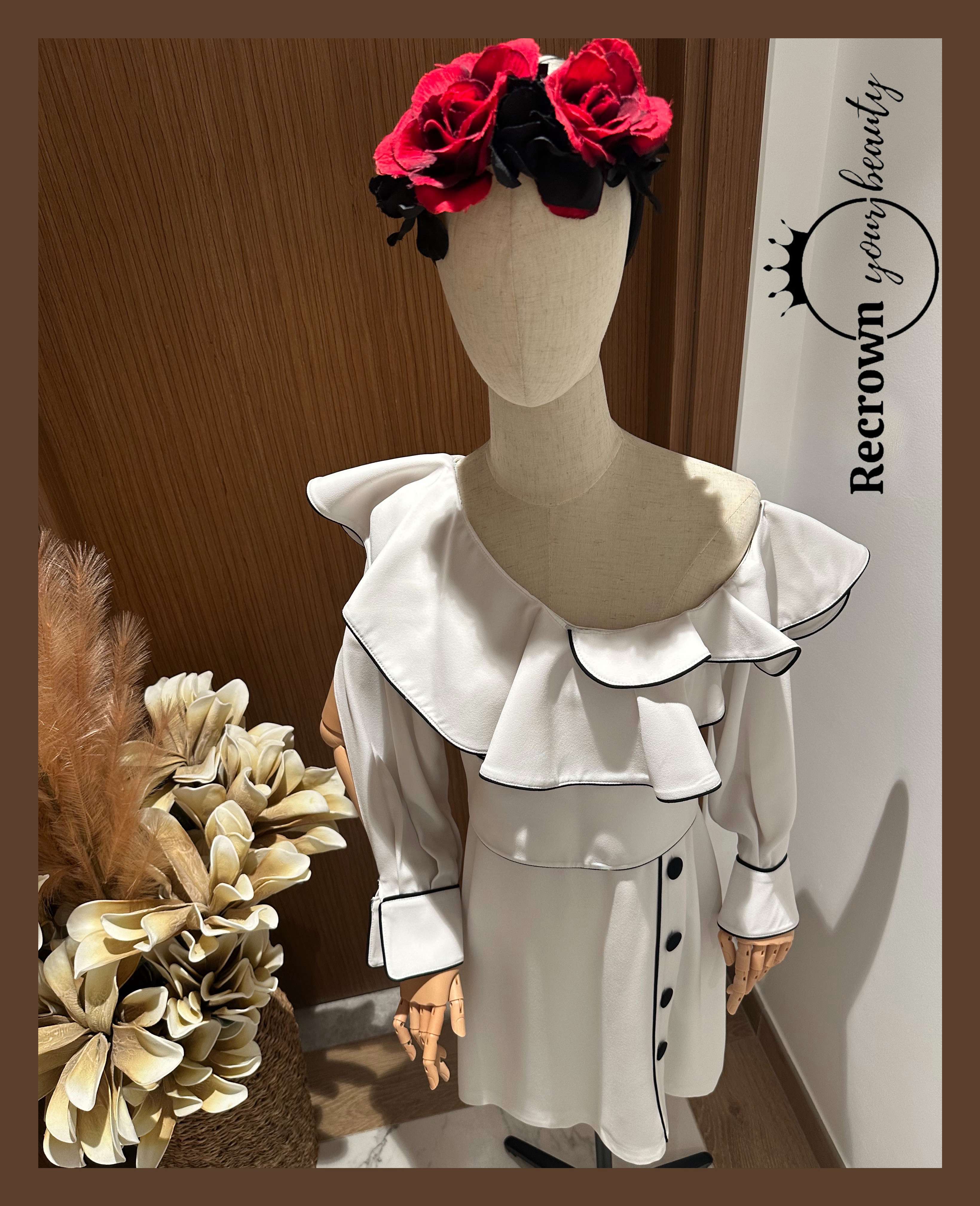 Elegant White Ruffle Dress