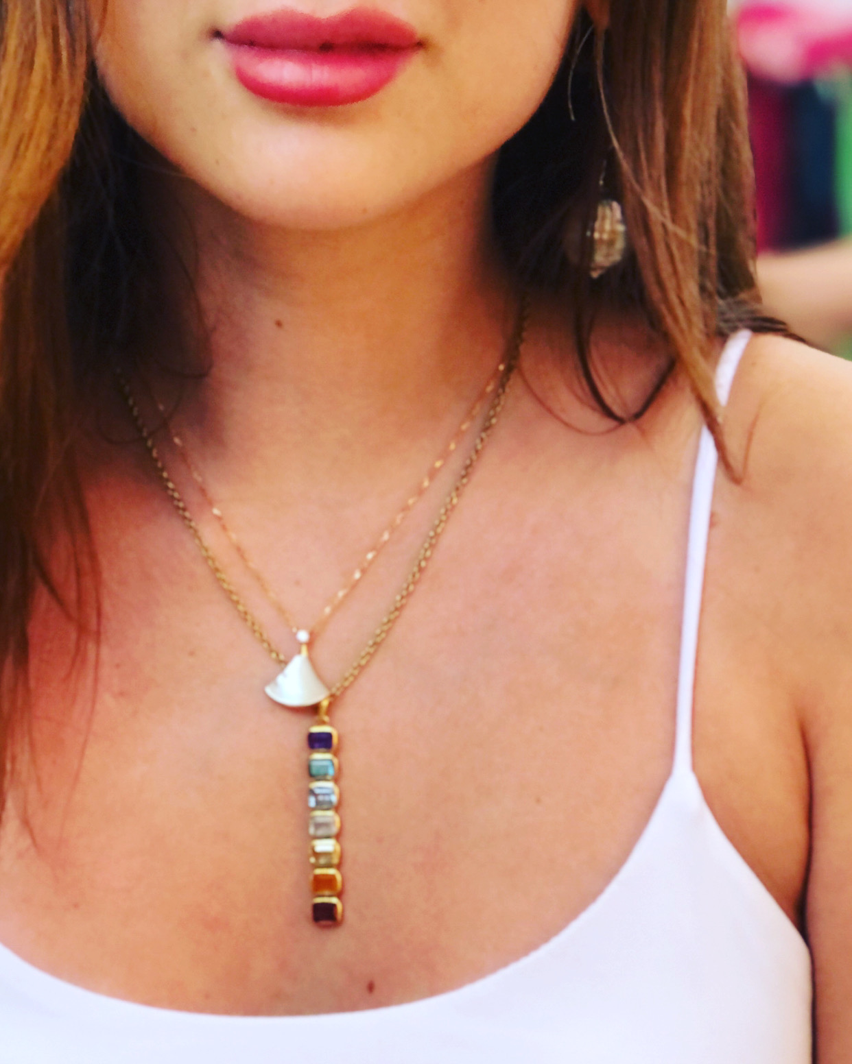 7 CHAKRAS GEMSTONES Pendant.  Necklace