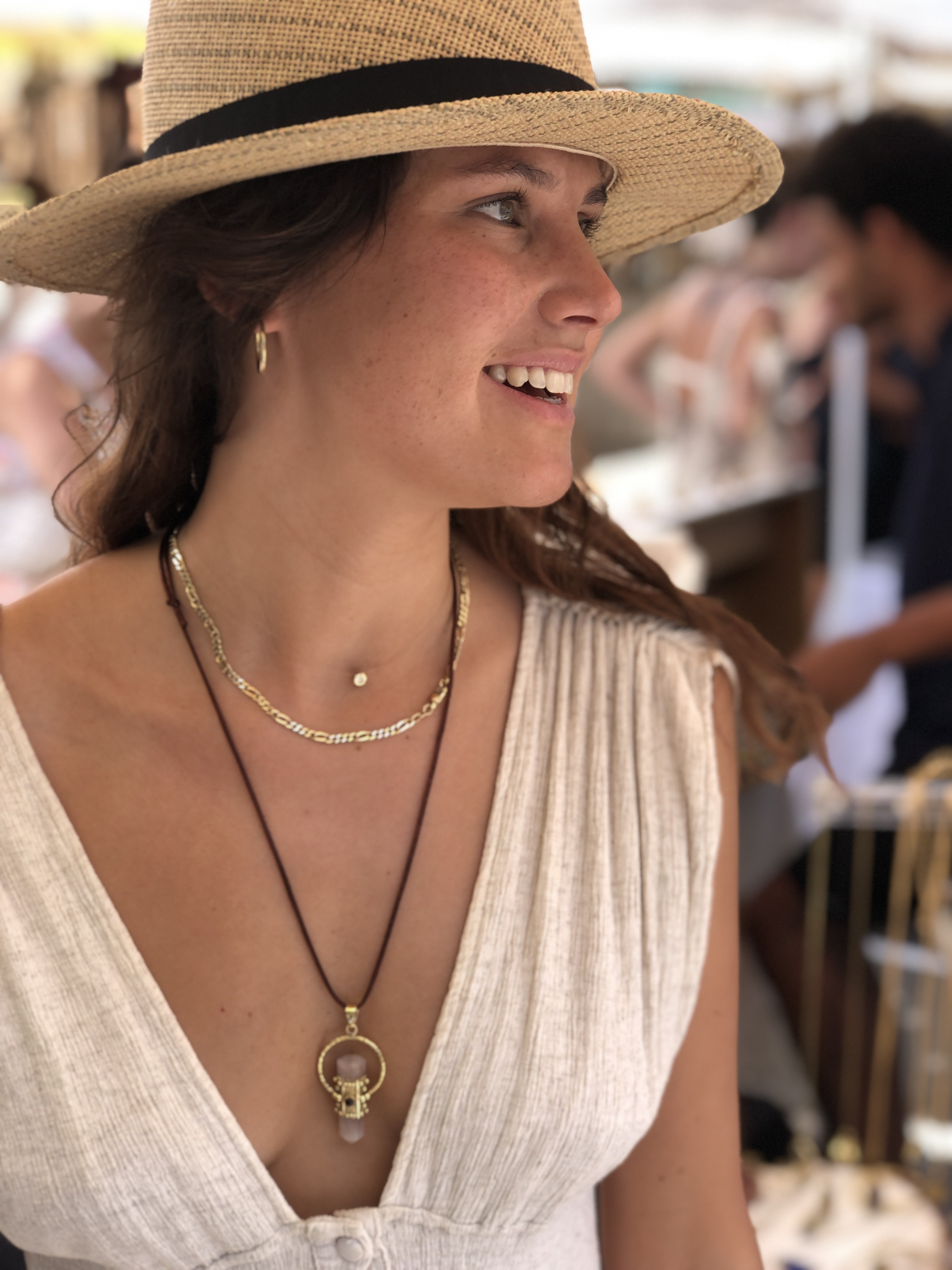 STONE CIRCLE : Pendant for Protection in Natural Stone and Brass