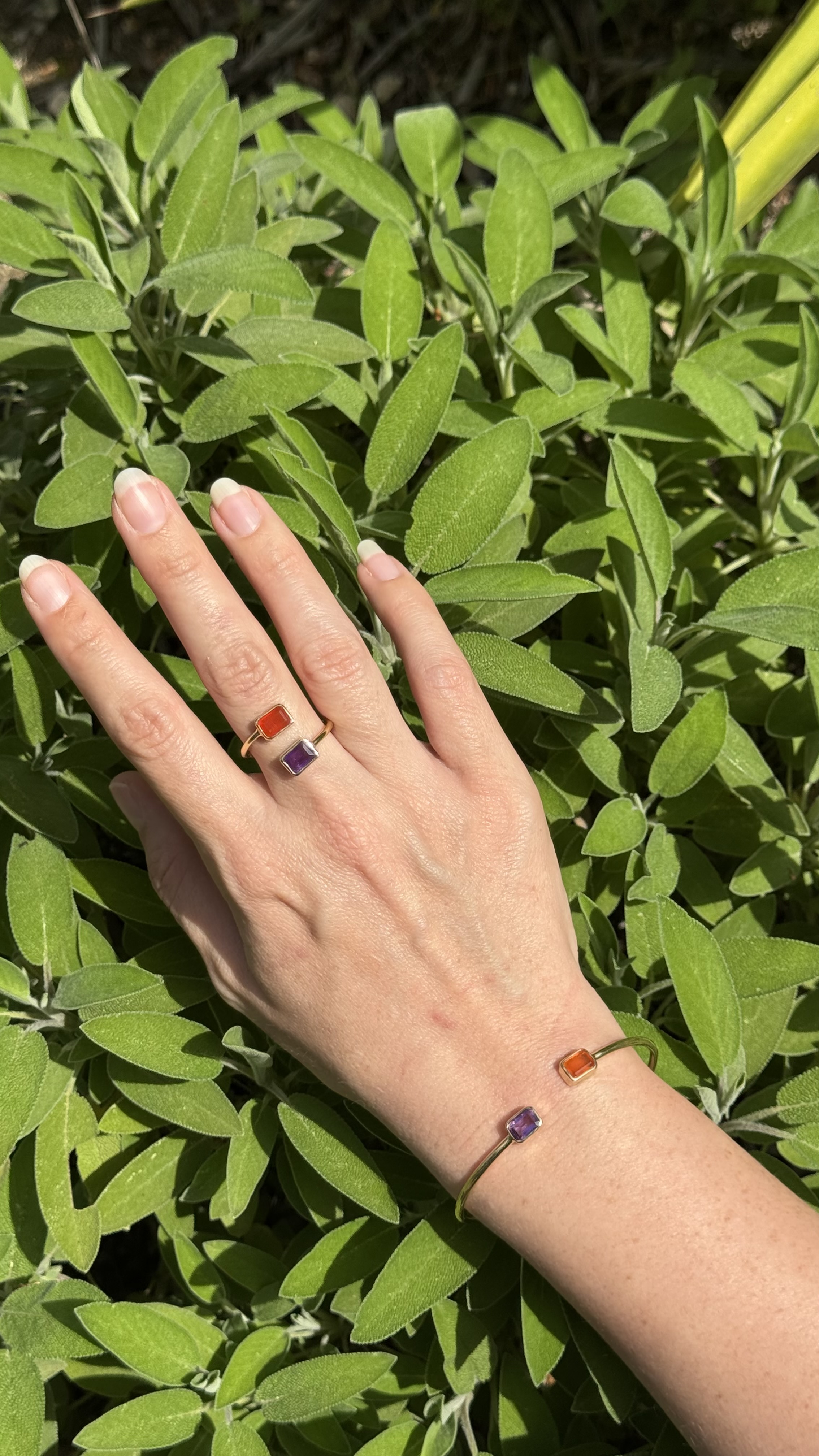 Gemstone Ring & Bracelet Set