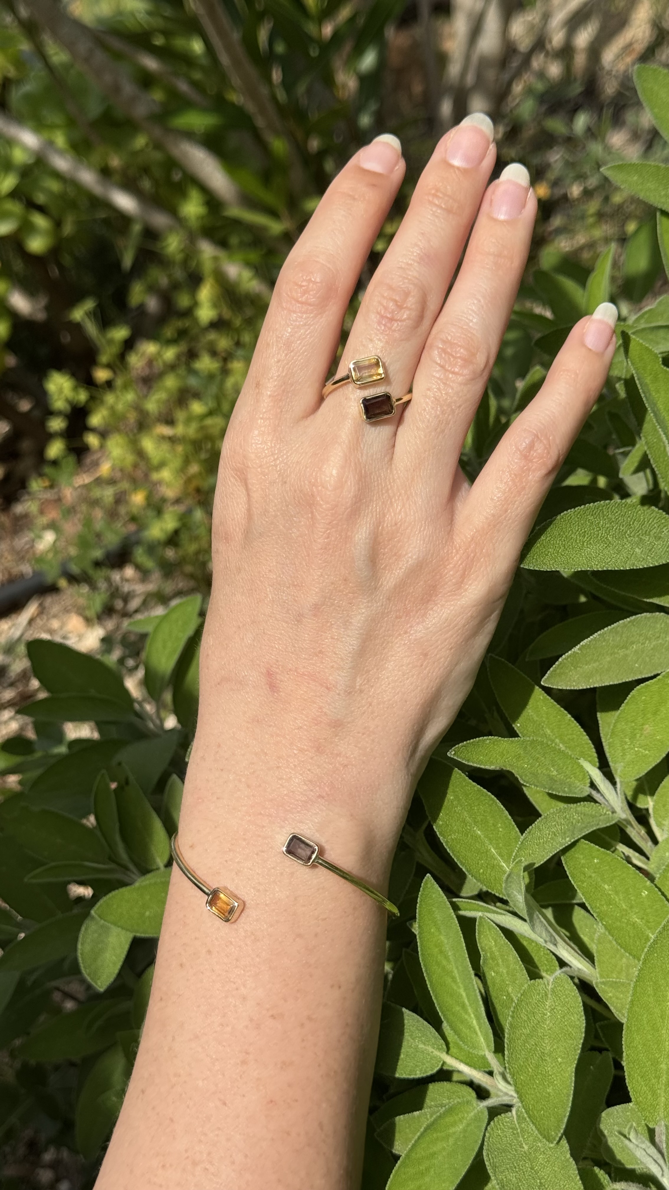 Gemstone Ring & Bracelet Set
