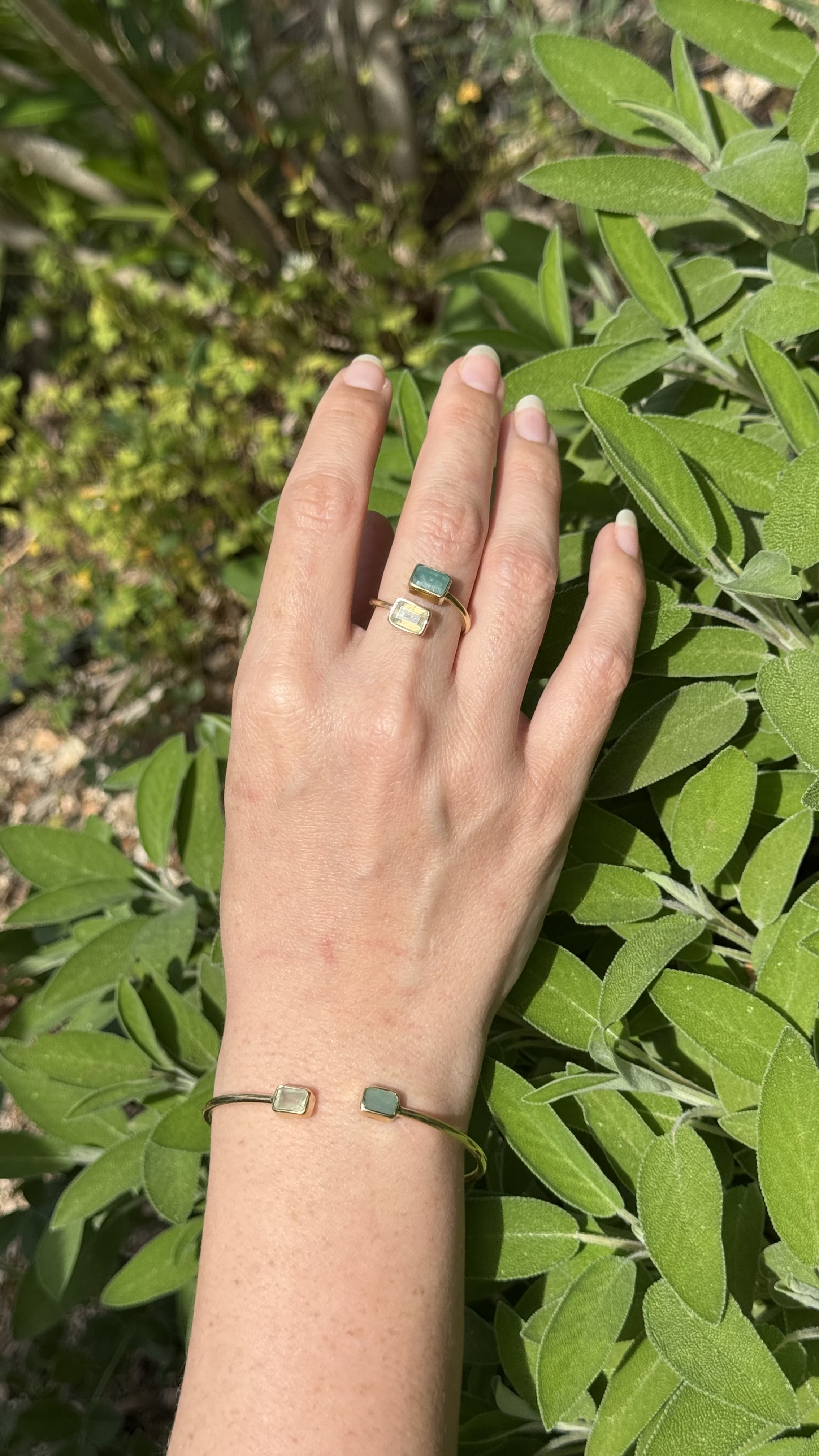 Gemstone Ring & Bracelet Set