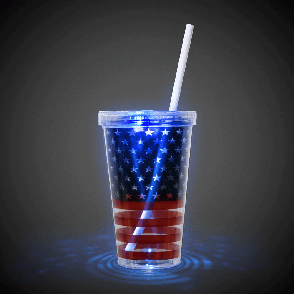 LED Patriotic Double Wall 16 oz. Cup 