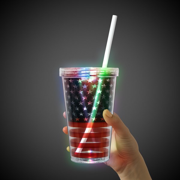 LED Patriotic Double Wall 16 oz. Cup 