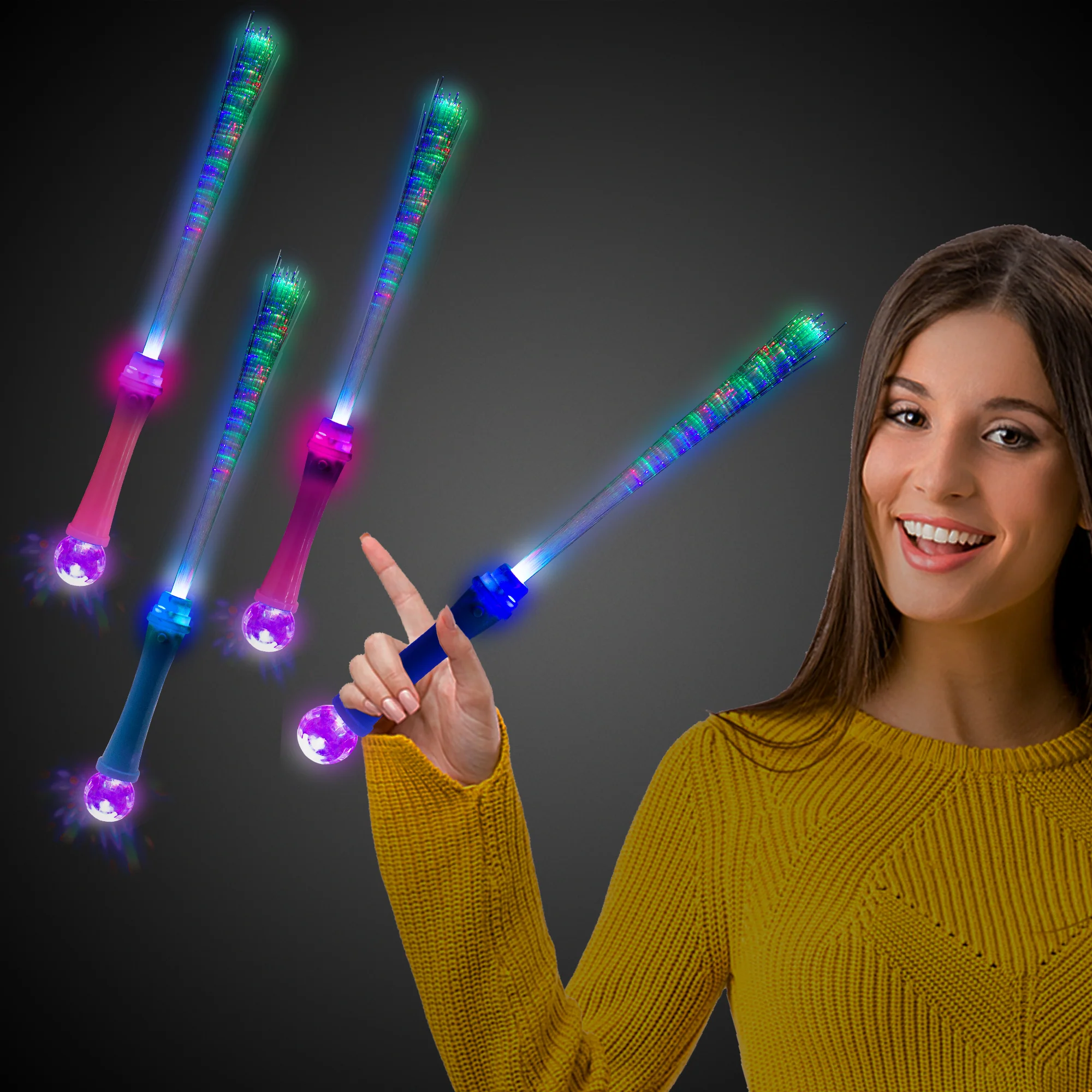 LED Strobing Fiber Optic Wand 