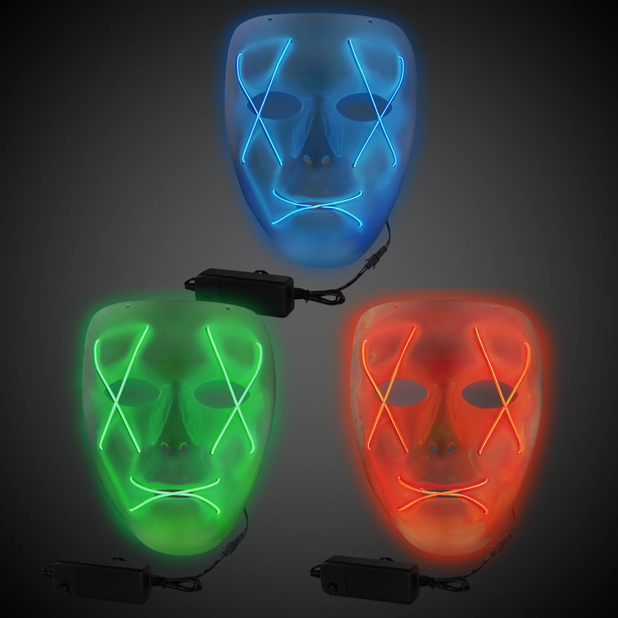 LED Blue EL Wire Mask 