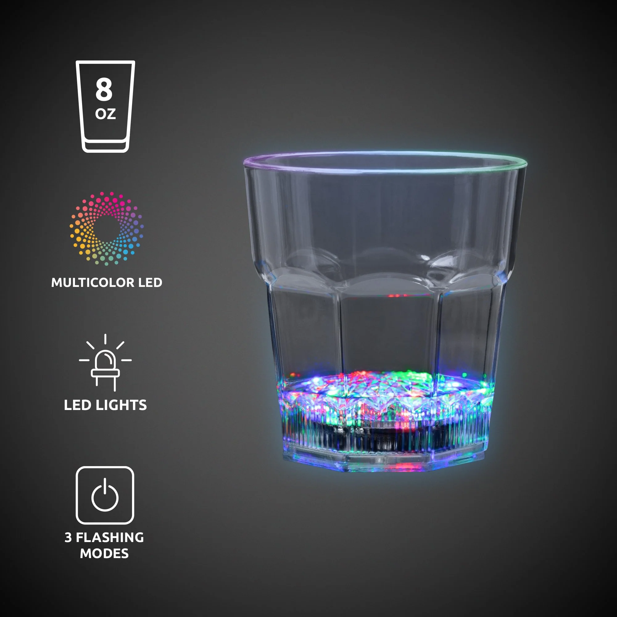 LED 8 oz. Rocks Glass 