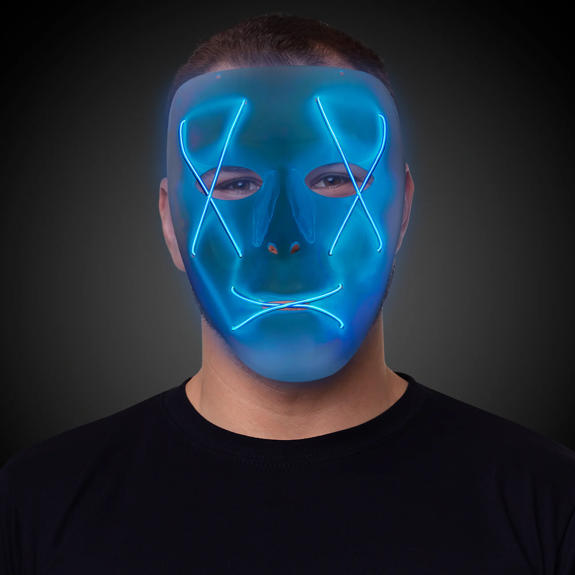 LED Blue EL Wire Mask 