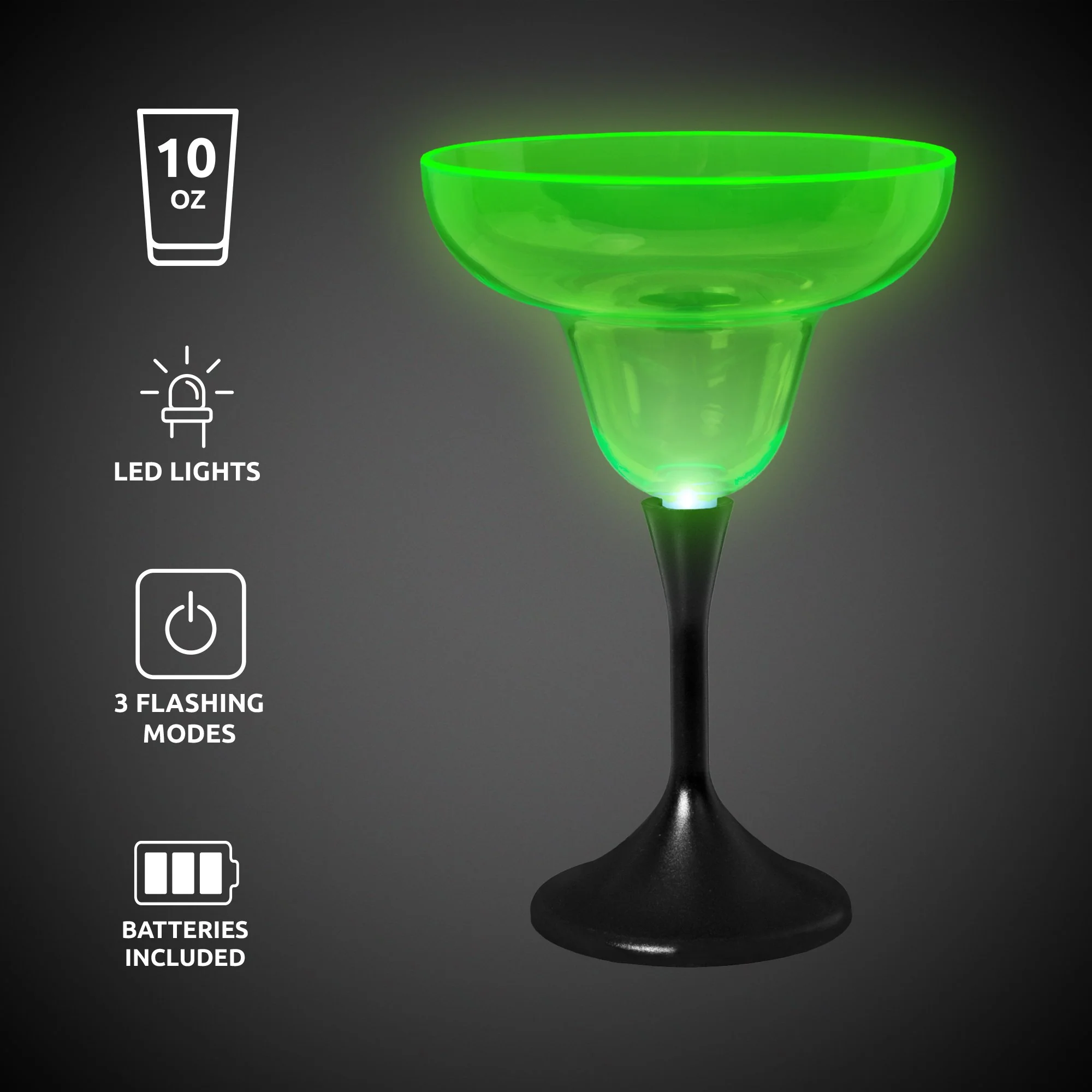 Neon LED 10 oz. Margarita Glass