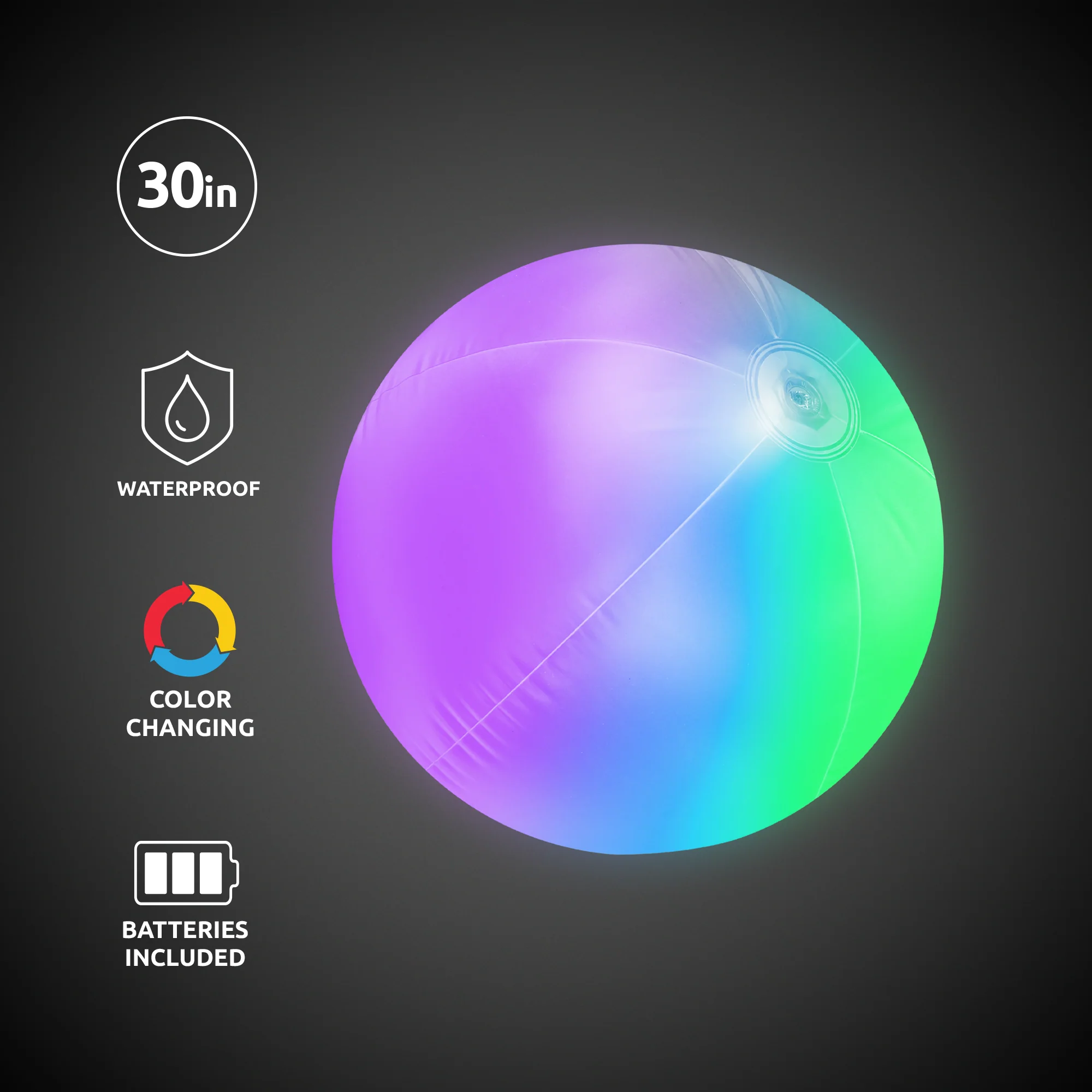 LED 30" Multi-Color Beach Ball 