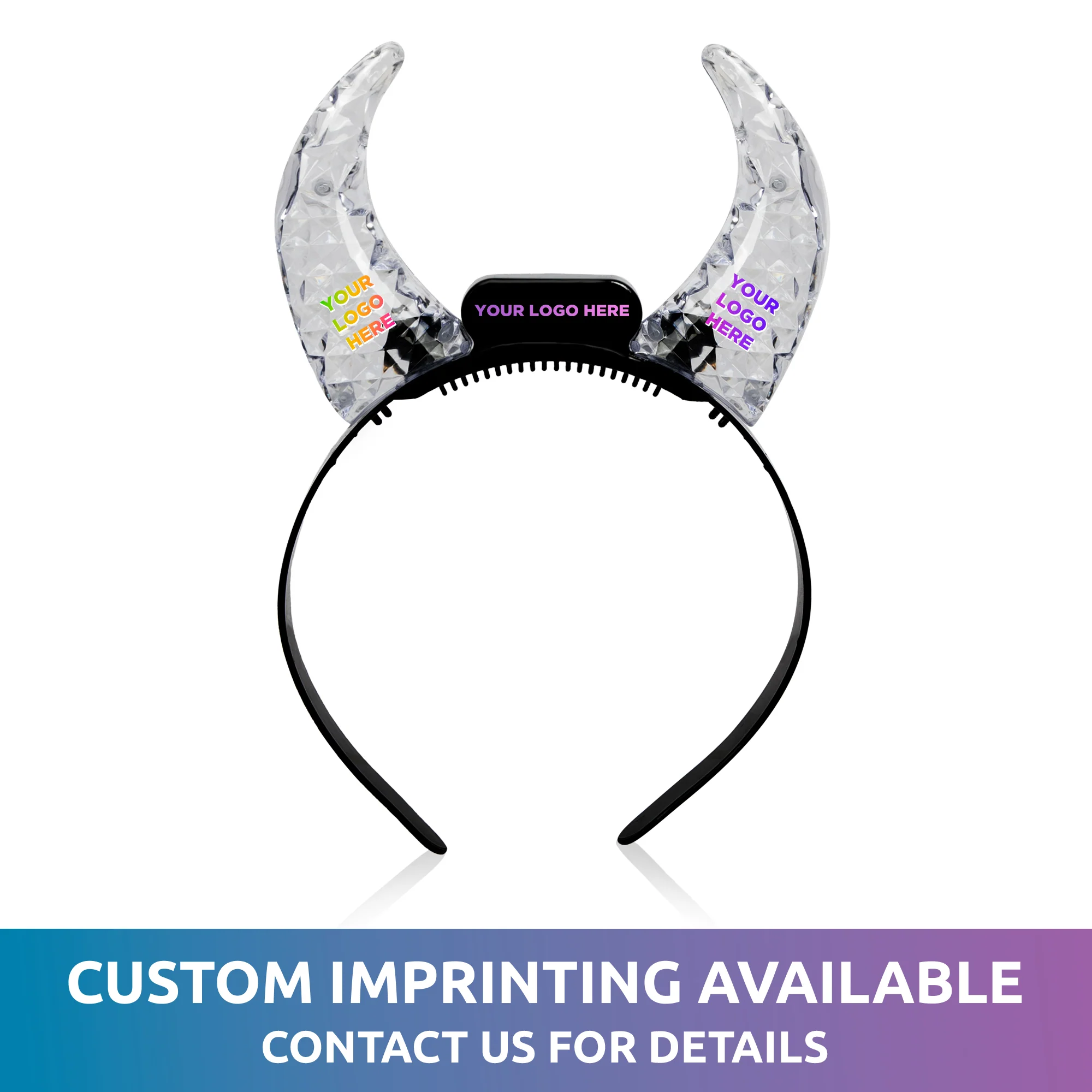 LED Multi-Color Crystal Devil Horns Headband 