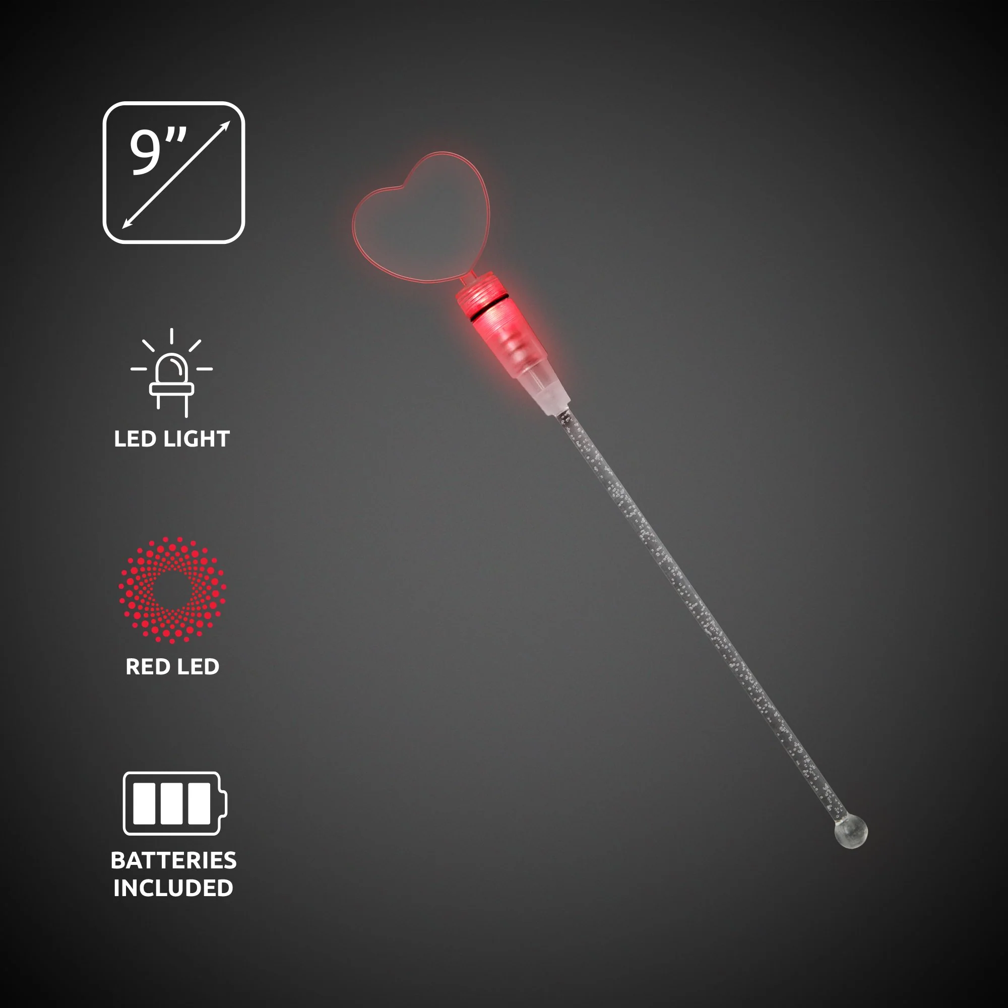 LED Red Heart Cocktail Stirrer 