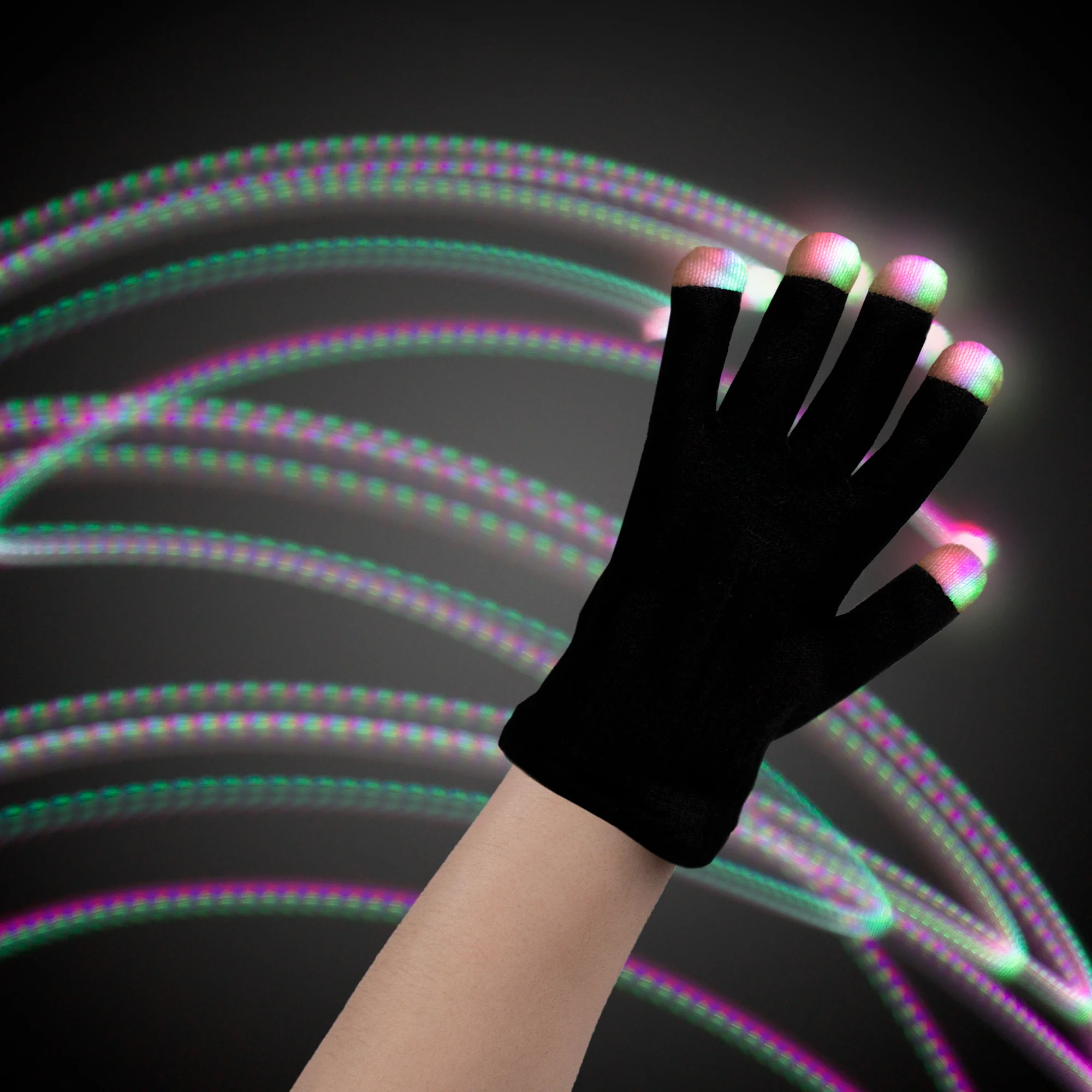 LED Black Rave Gloves 