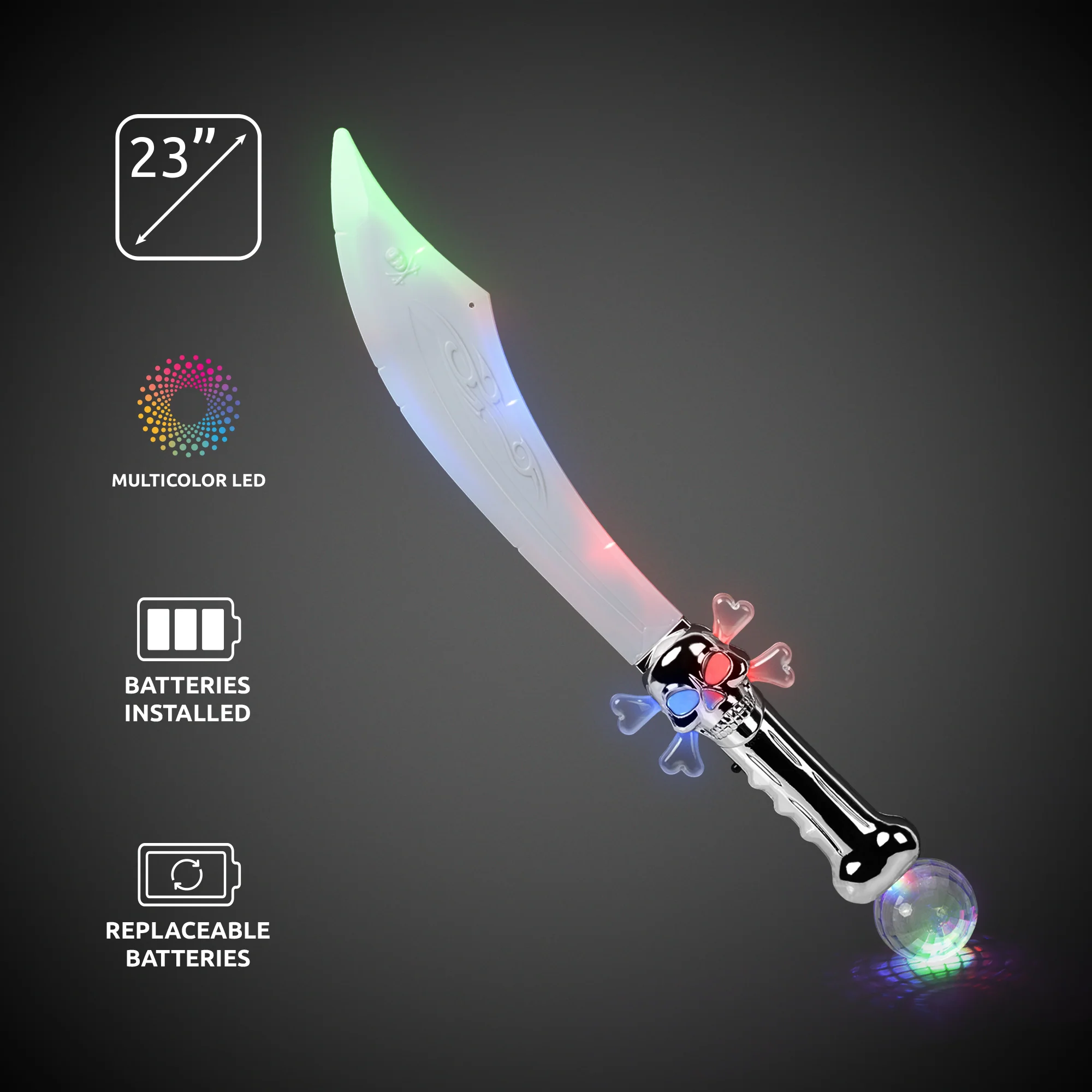 LED Pirate 23" Prism Ball Sword