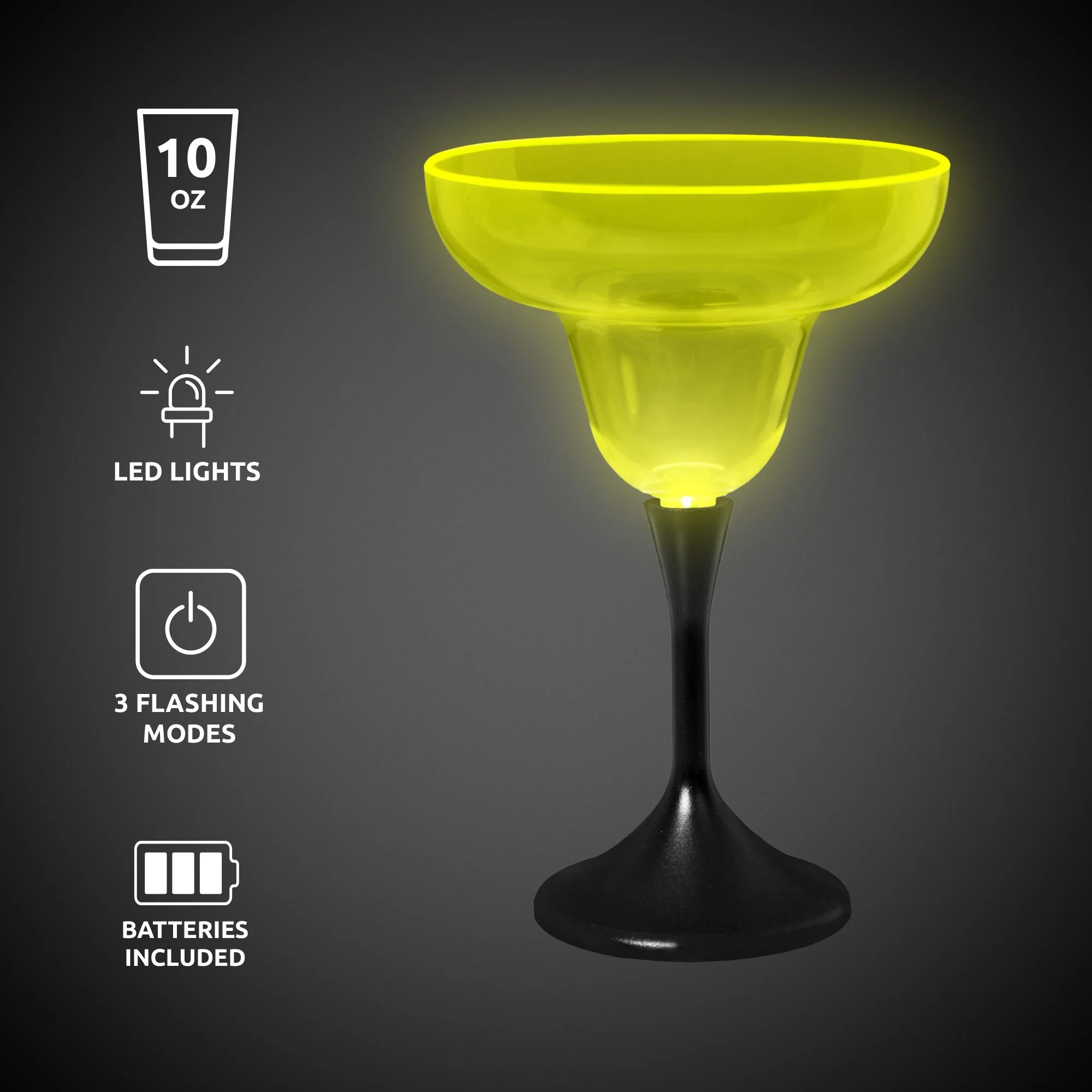 Neon LED 10 oz. Margarita Glass