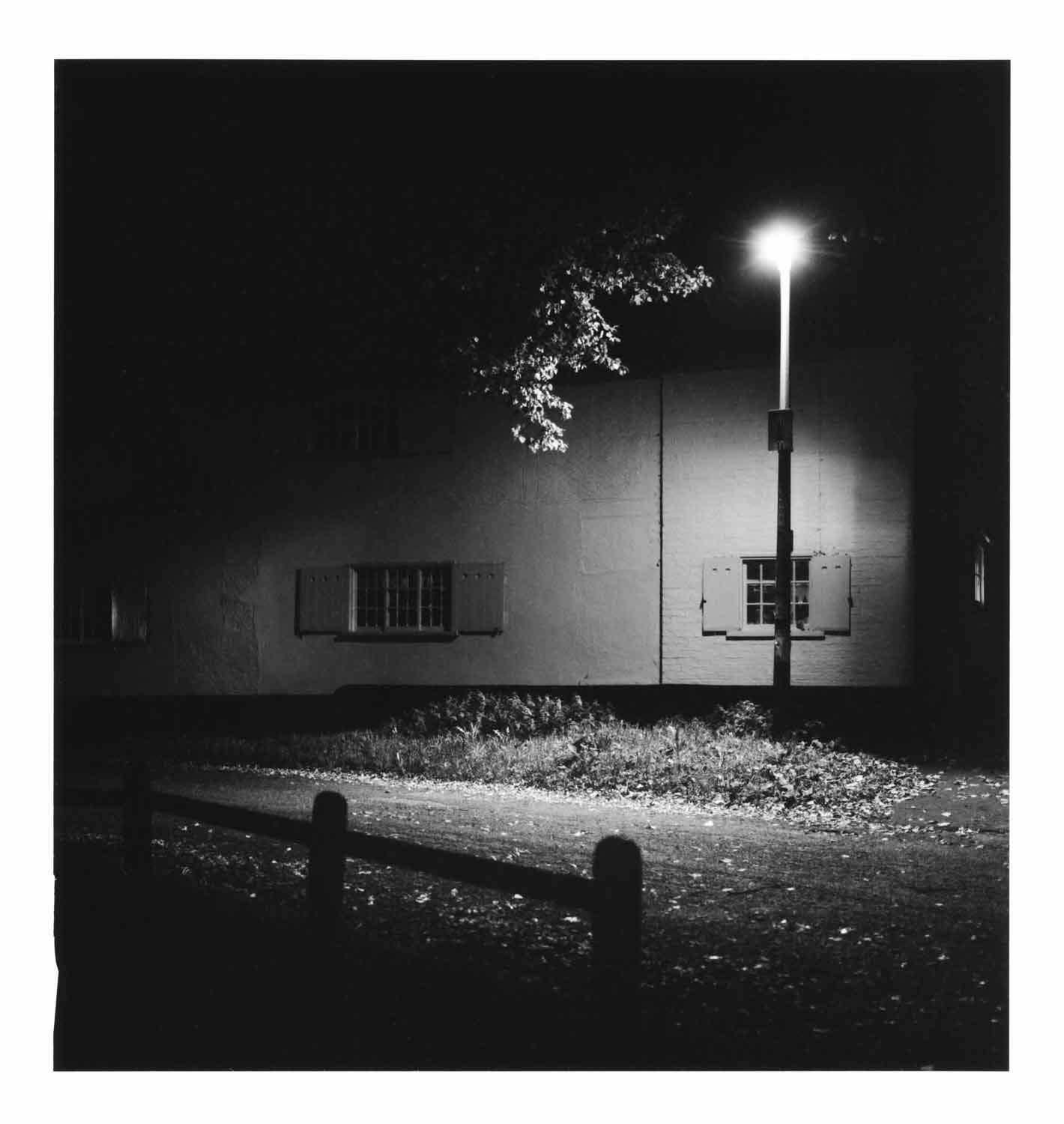 An old house at night