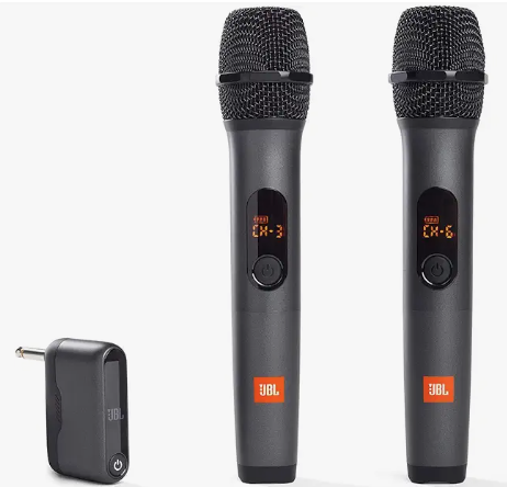 JBL speaker and microphones