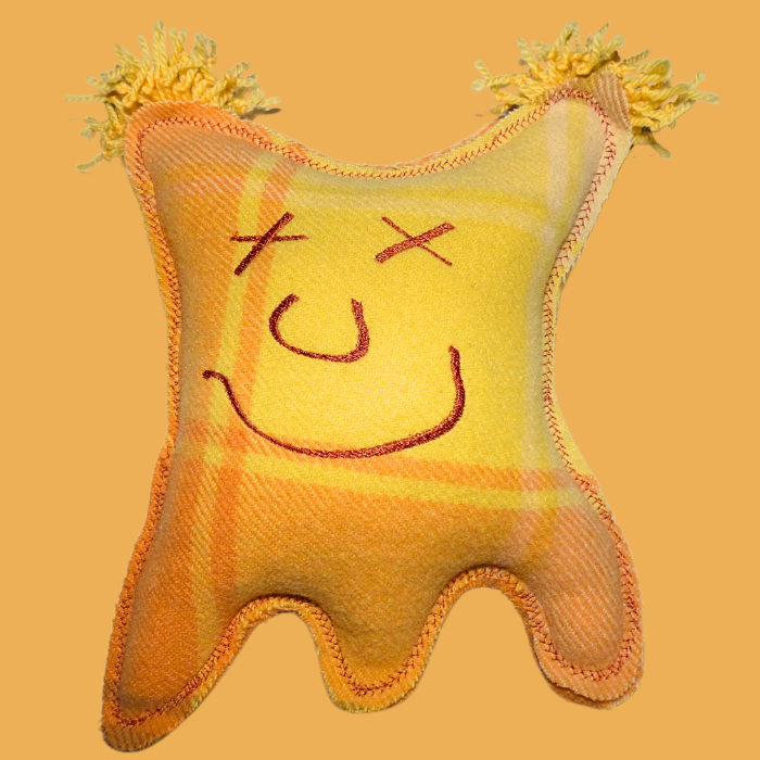 Cuddle Monster orange Large with fluffy hair